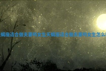 天蝎座 🍙 适合做夫妻吗女 🛑 生 天蝎座适合做夫妻吗女生怎么样