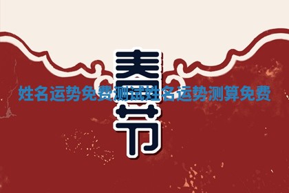 姓名运 🗜 势免费测试 🐅 _姓名运势测算免费