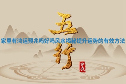 家里有鸿运预兆吗好吗风水揭秘提升运势 ✨ 的有 🔭 效方法 家里有鸿运预兆吗好吗风水揭秘提升运势 ✨ 的有 🔭 效方法