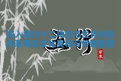 深入探讨十二地支 🐛 与生肖对应关系揭示文化奥秘与传统智慧 🐬