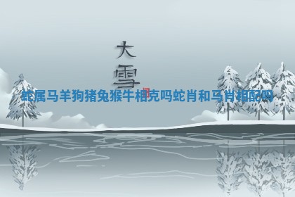 蛇属马羊狗猪兔猴牛相 🌹 克吗_蛇肖和马肖相配吗 🕉