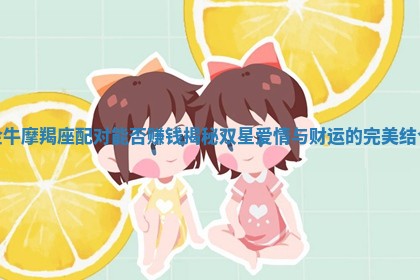 金牛摩羯座配对能否赚钱揭秘双星 🍰 爱情 🦋 与财运的完美结合